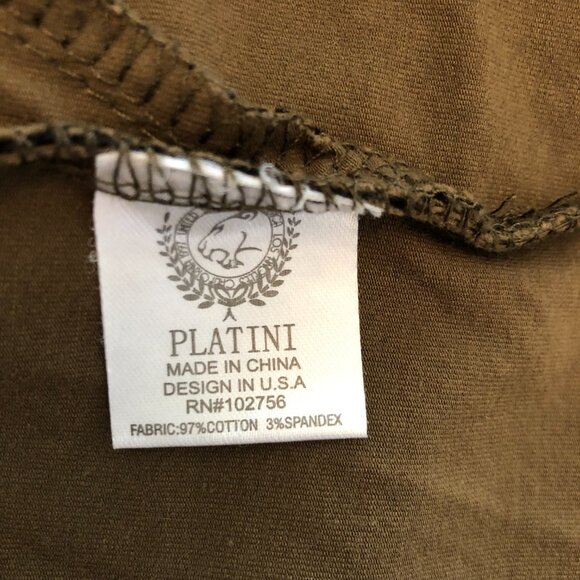 Platini Men Short Sleeve Polo Shirt Size XL Green Black Colorblock Stretch - Picture 5 of 8